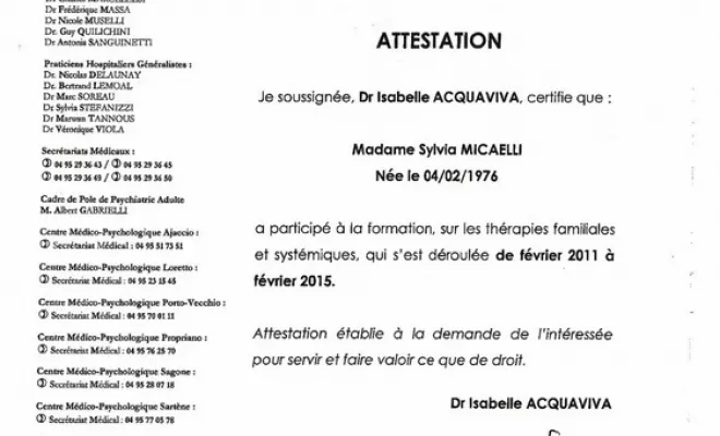Thérapeute familiale, hypnothérapeute, massothérapeute et formatrice, Borgo, Sylvia Micaelli