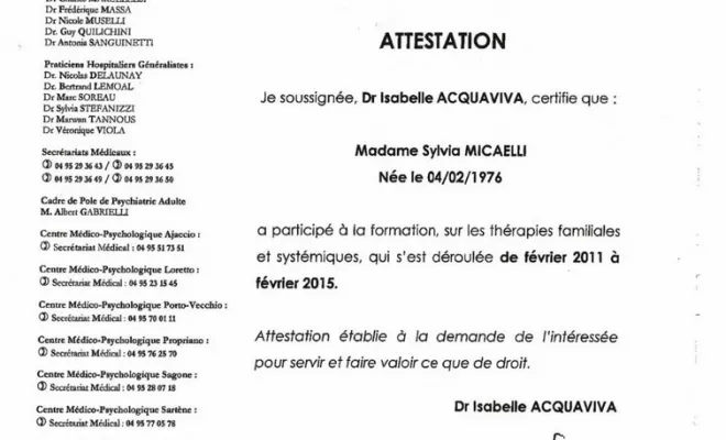 Thérapies familiales systémiques, Borgo, Sylvia Micaelli